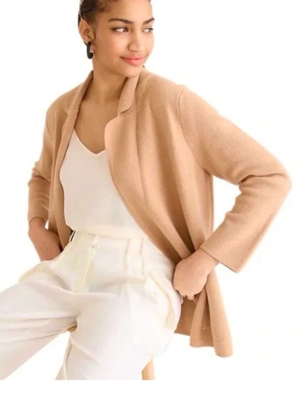 J. Crew 365 Sophie Caramel Knit Sweater Jacket Sz Medium